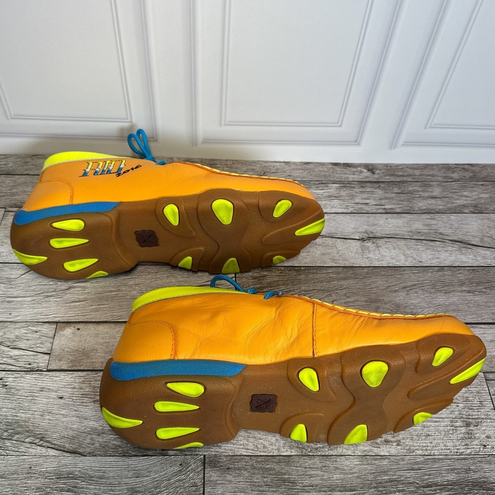 Twisted X Rio 2016 Driving Mocs Orange Neon Leather Shoes YDM0025 Mens 6M - Picture 3 of 12